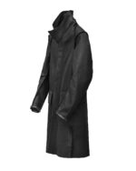 Black Wool Reversed High Neck Coat