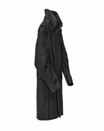 Black Wool Reversed High Neck Coat