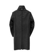 Black Wool Reversed High Neck Coat