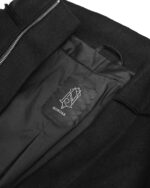 Black Wool Reversed High Neck Coat