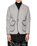 Wool Reversed Raw Blazer Jacket