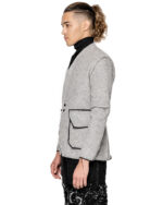 Wool Reversed Raw Blazer Jacket