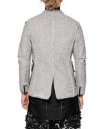 Wool Reversed Raw Blazer Jacket