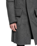 Wool Reversed Raw High Neck Coat