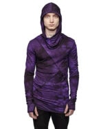 Segment Dyed Violet Hooded Top