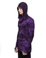 Segment Dyed Violet Hooded Top