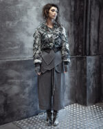 External Cropped Loose Grey Trousers