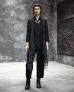 Wool Layered Fiber Bond Detail Pants