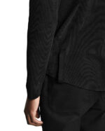 Black Layered Rib Knit Top