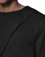 Black Layered Rib Knit Top