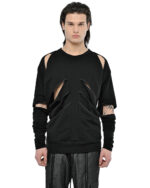 Division Rib Cut Long Sleeve Top