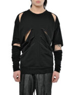 Division Rib Cut Long Sleeve Top