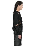 Division Rib Cut Long Sleeve Top