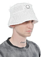 Fiber Bond White Hexagon Bucket Hat