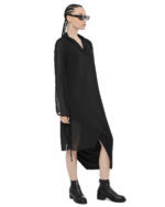 Asymmetric Draped Collar Dress
