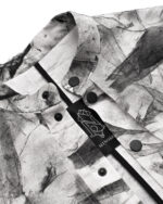 Standing Collar Sleeveless Object Dyed Shirt