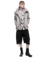 Standing Collar Sleeveless Object Dyed Shirt