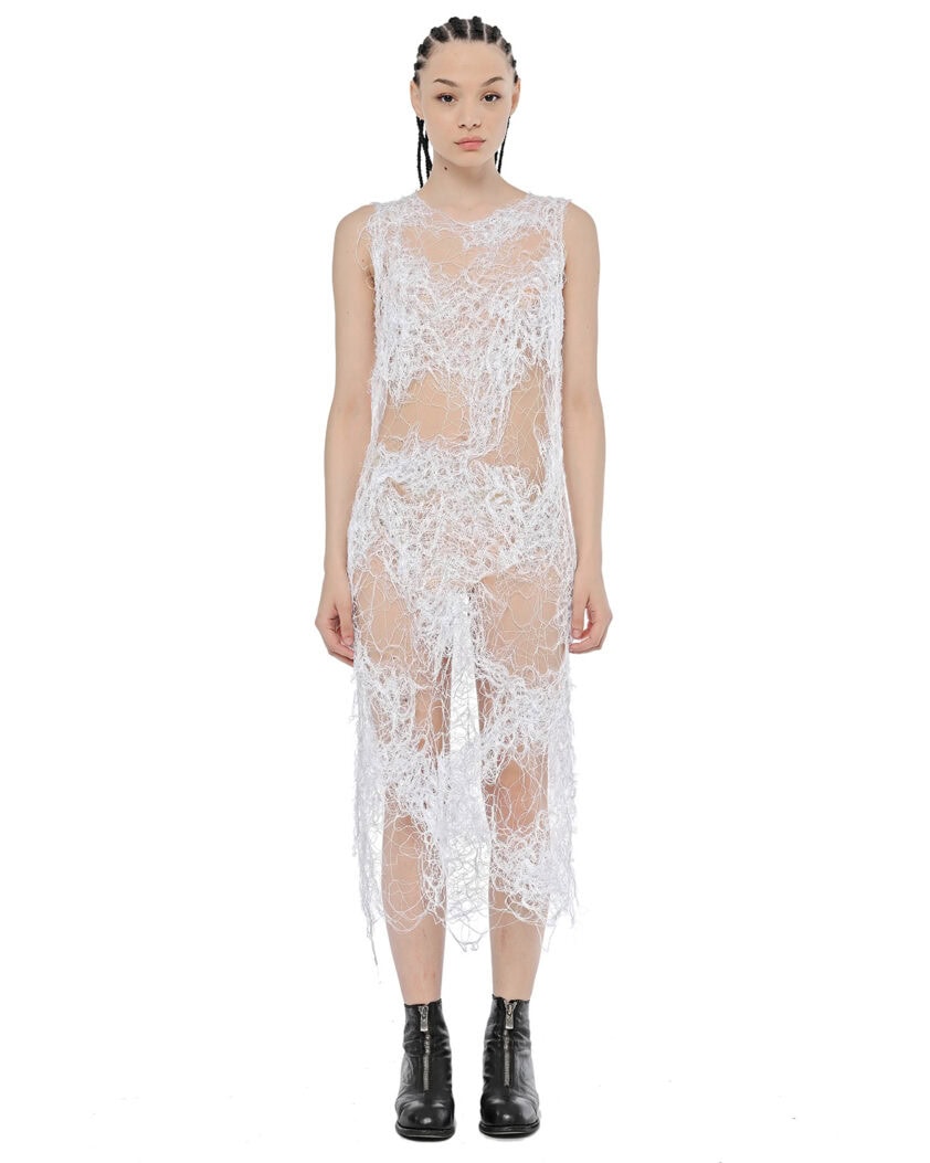 Elongated Cloud Fiber Web Dress