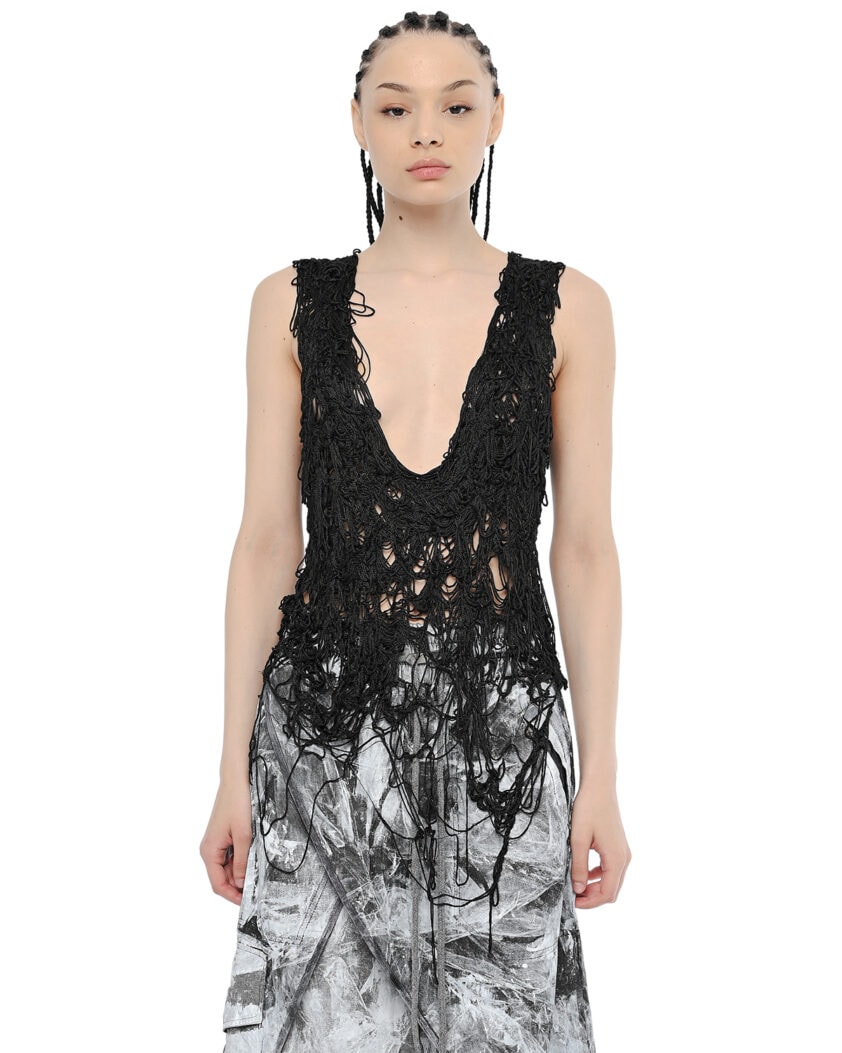 Fiber Bond Deficient Sleeveless Top