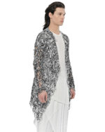 Fiber Contrast Open Cardigan