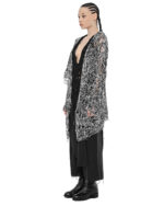 Fiber Contrast Open Cardigan