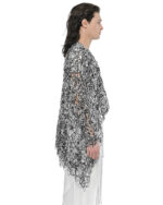 Fiber Contrast Open Cardigan