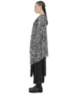 Fiber Contrast Open Cardigan