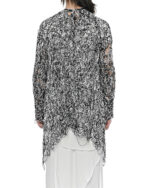 Fiber Contrast Open Cardigan