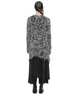 Fiber Contrast Open Cardigan