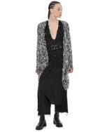 Fiber Contrast Open Cardigan