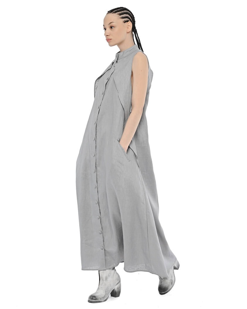 Trigon Layered Linen Dress