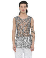 Web Bonded Contrast Sleeveless Top