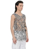 Web Bonded Contrast Sleeveless Top