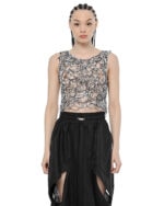 Web Fiber Bond Contrast Crop Top