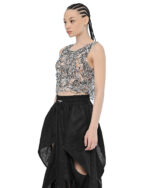 Web Fiber Bond Contrast Crop Top