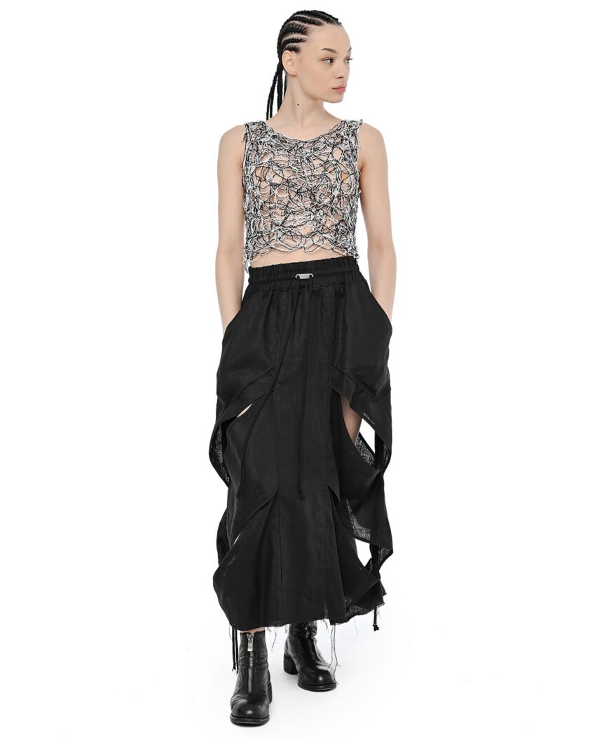 Web Fiber Bond Contrast Crop Top