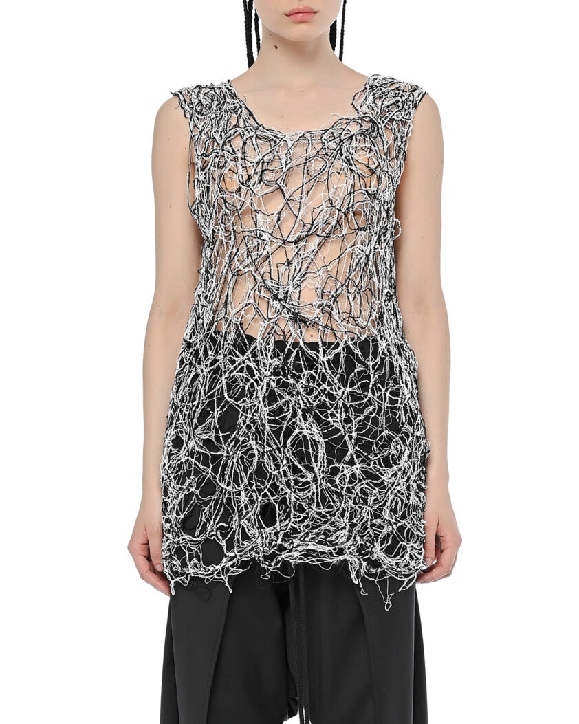 Web Bonded Contrast Sleeveless Top