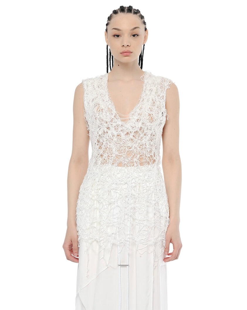 Fiber Bond Deficient Sleeveless Top