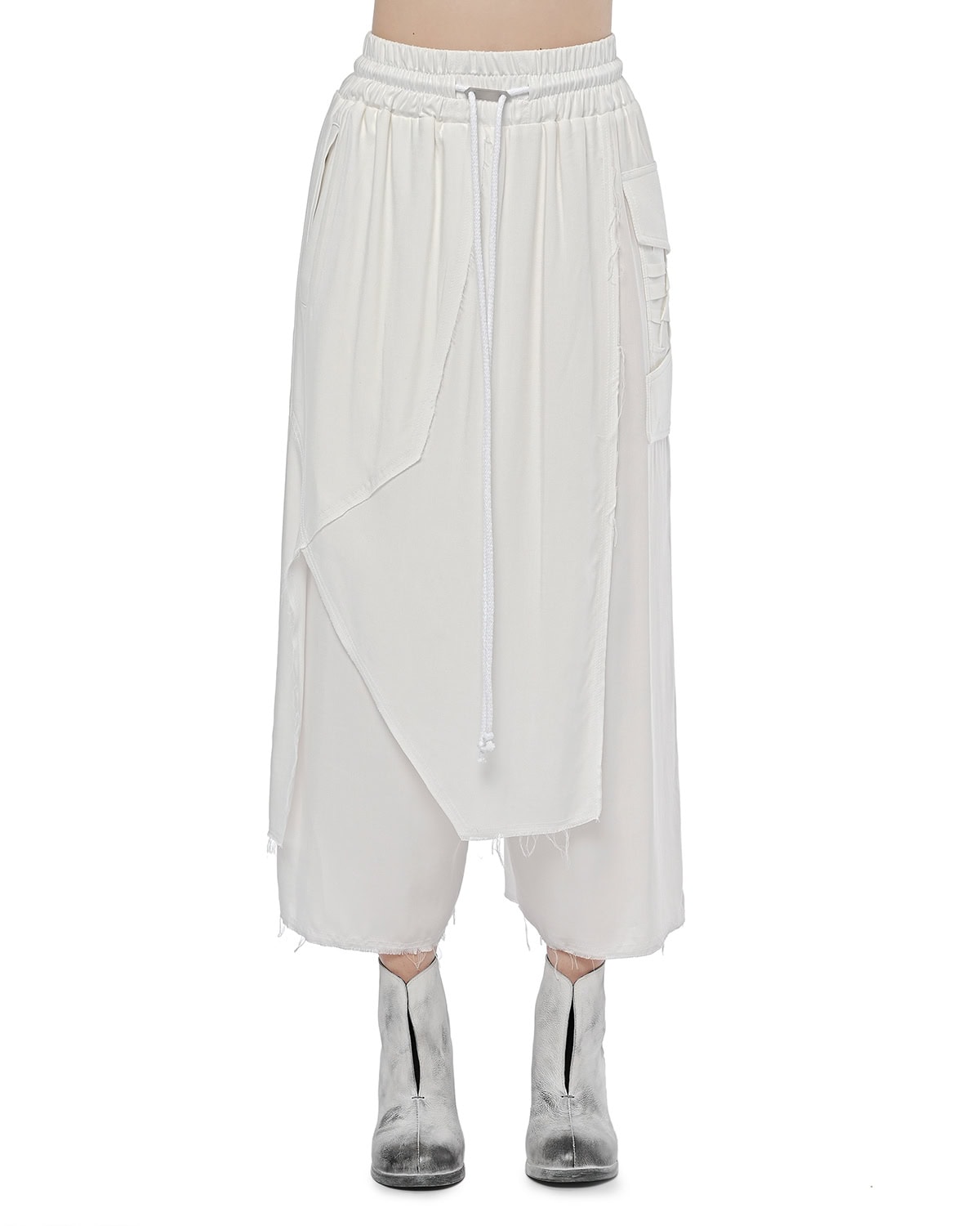 Wide Layered Crushed Crop Pants