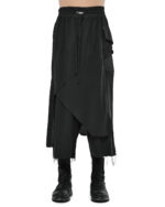 Wide Layered Crushed Cropped Pants