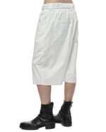 Loose Crop Raw Edge White Shorts