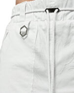 Loose Crop Raw Edge White Shorts