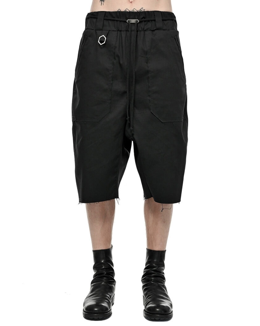 Loose Crop Raw Edge Shorts