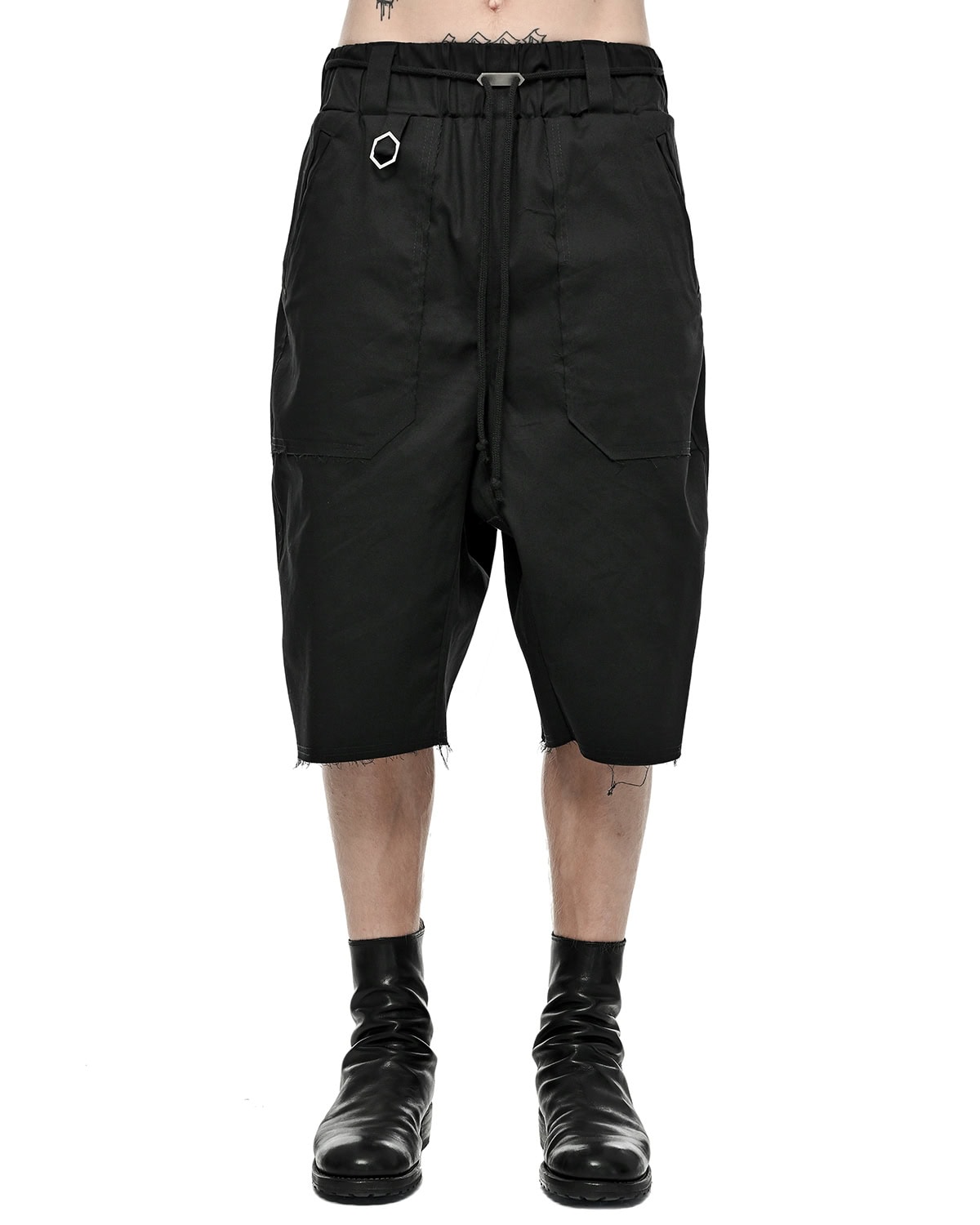 Loose Crop Raw Edge Shorts