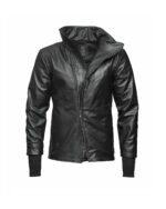 WITHIN High Neck Leather Biker Jacket