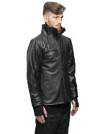 WITHIN High Neck Leather Biker Jacket
