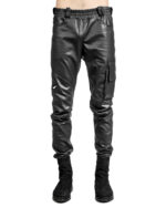 SPIRAL COATED CARGO BIKER TROUSERS