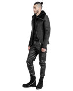 SPIRAL COATED CARGO BIKER TROUSERS