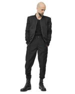 Wool External Edge Black Trousers