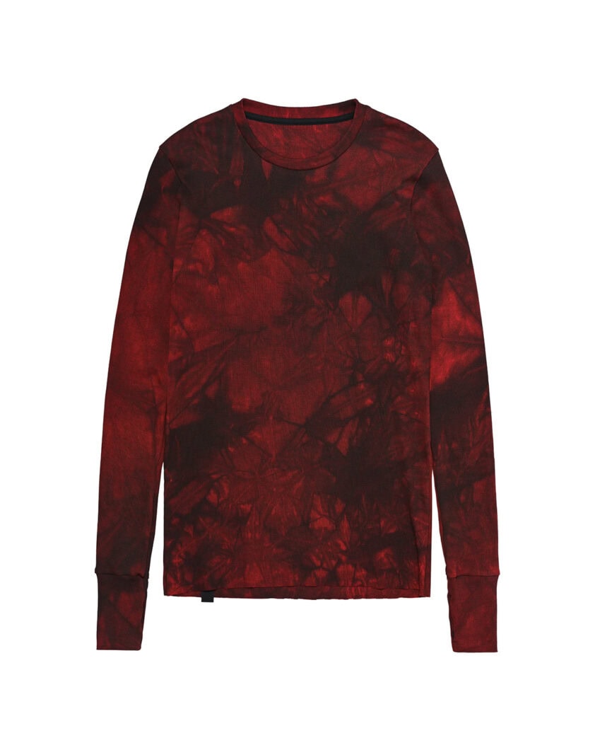 Cloud Red Layer Rib Knit Sweater